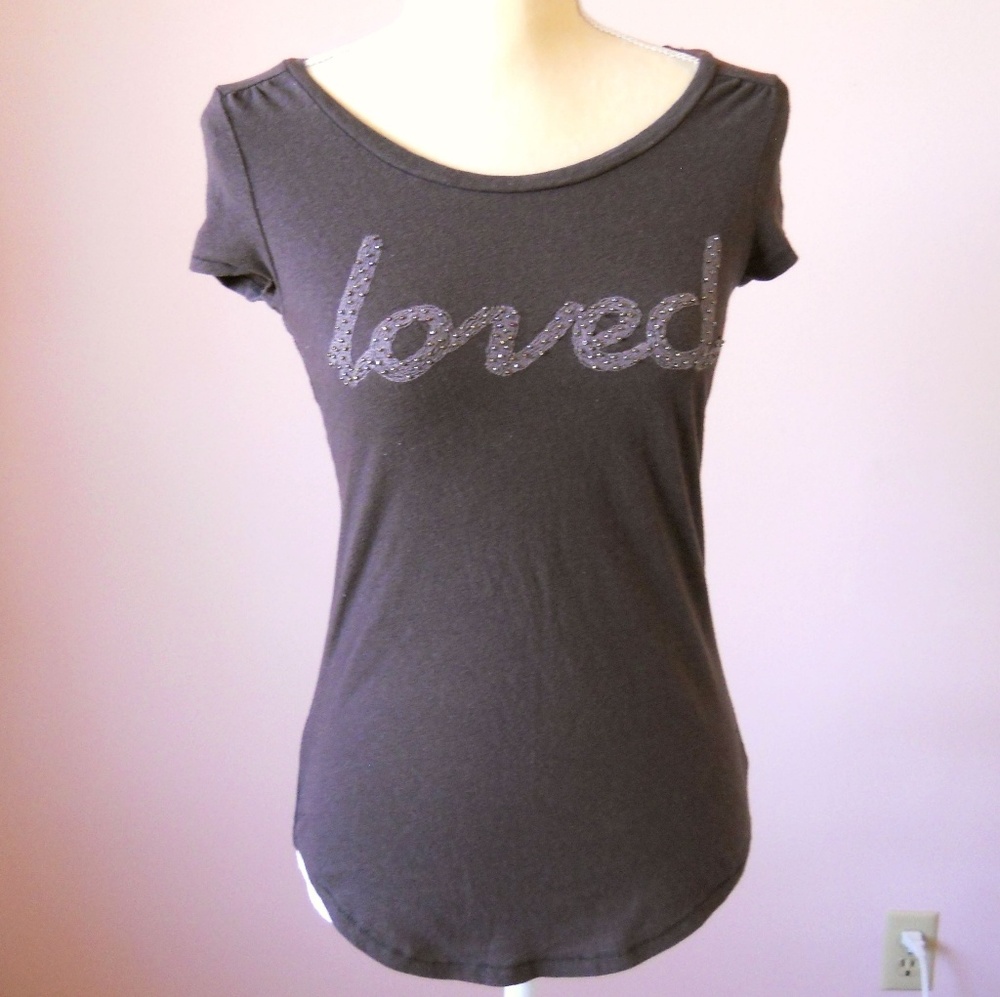 Chocolate love motivational beaded embroidered tee